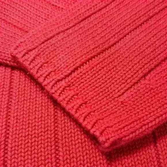 Men’s Vintage Polo Ralph Lauren Red Half Zip Mock Neck Flag Logo Sweater- Medium - Picture 6 of 12